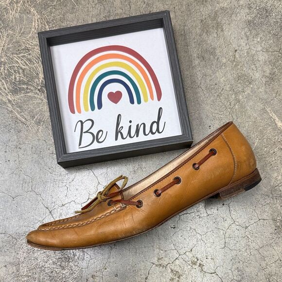 Manolo Blahnik Shoes - *vintage Manolo Blahnik tan brown leather flat loafers